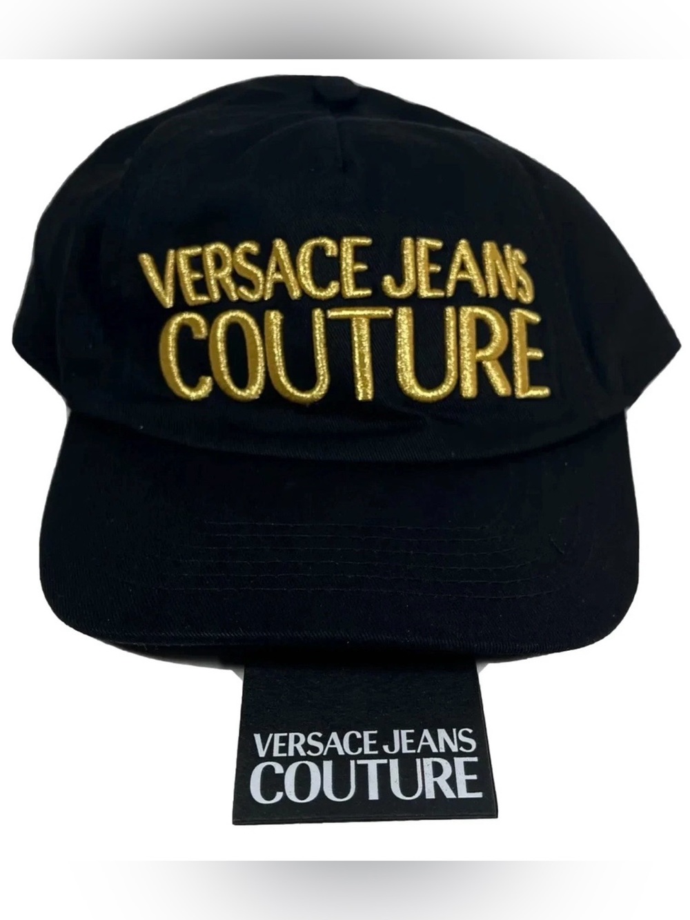 VERSACE JEANS COUTURE Black Adjustable Baseball Cap Hat Men’s OS One Size NWT